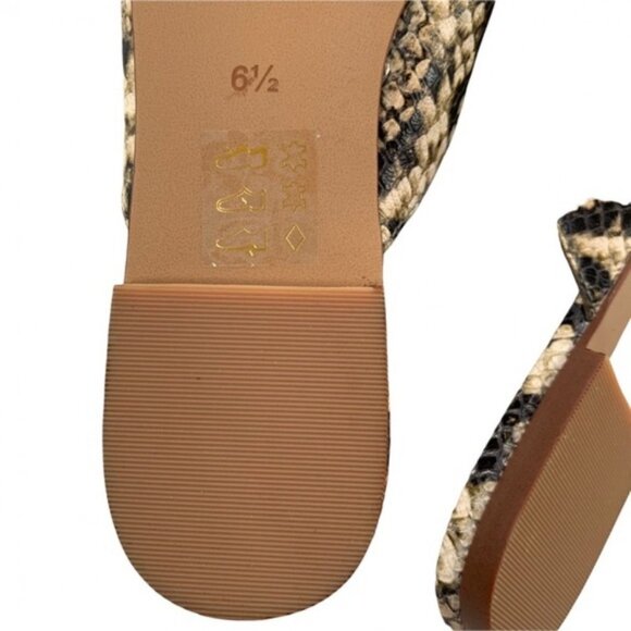 NWT Madewell Leather Snakeskin Embossed Flat Mules Shoes Size 6.5 - Picture 8 of 10